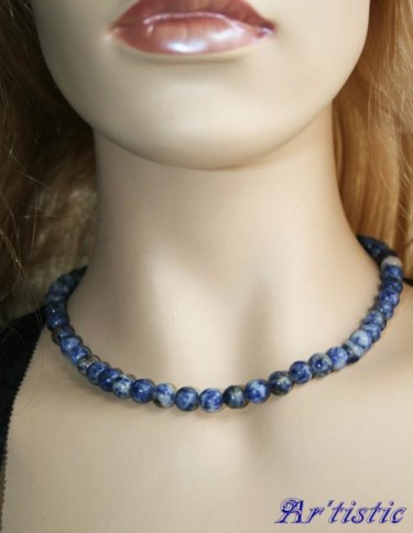 Artisanat intitulée "Collier Lapis Lazuli" par Ar'Tistic, Œuvre d'art originale, Bijoux