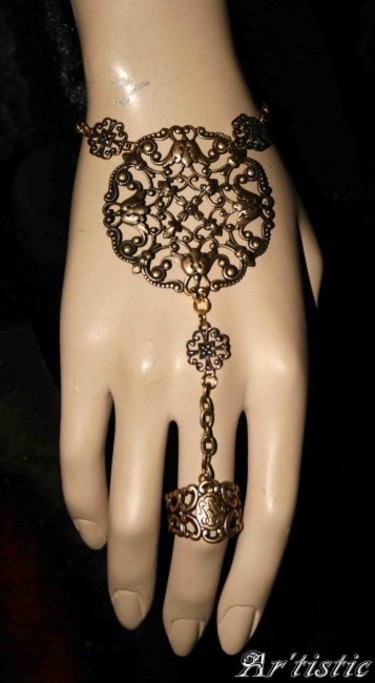 Artisanat intitulée "Bracelet Bague (vie…" par Ar'Tistic, Œuvre d'art originale, Bijoux