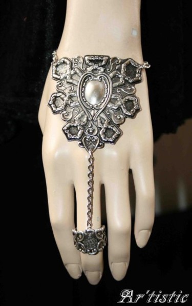 Artisanat intitulée "Bracelet Bague médi…" par Ar'Tistic, Œuvre d'art originale, Bijoux
