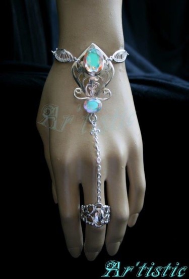 Artisanat intitulée "Bracelet bague "Top…" par Ar'Tistic, Œuvre d'art originale, Bijoux