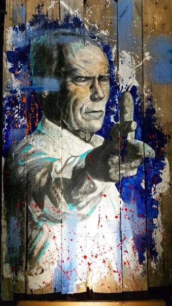 Painting titled "CLINT EASTWOOD" by Artistikthanh, Original Artwork, Acrylic