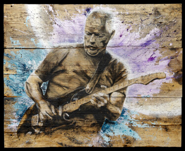 Pintura intitulada "DAVID GILMOUR : LA…" por Artistikthanh, Obras de arte originais, Acrílico