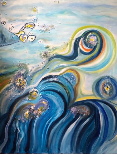 Peinture intitulée "The ocean dream" par Anna Kruger, Œuvre d'art originale, Acrylique