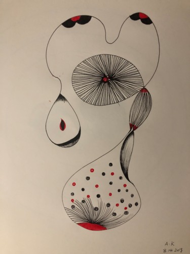 Drawing titled "In the air" by Anna Kruger, Original Artwork, Pencil