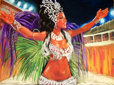 Pintura intitulada "carnival-in-rio.jpg" por Marilia De Campos, Obras de arte originais