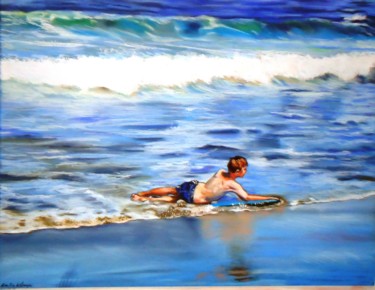 Pintura intitulada "by-the-ocean-2.jpg" por Marilia De Campos, Obras de arte originais, Pastel
