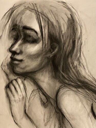 Рисунок под названием "Dreamy" - Marin, Подлинное произведение искусства, Пастель Установлен на Деревянная рама для носилок