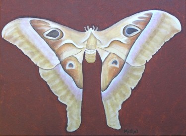 Painting titled "Atlas Butterfly" by Mishel Vanderten, Original Artwork