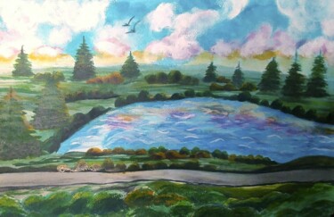 Painting titled "A Beautiful View" by Artistry By Ajanta, Original Artwork, Watercolor