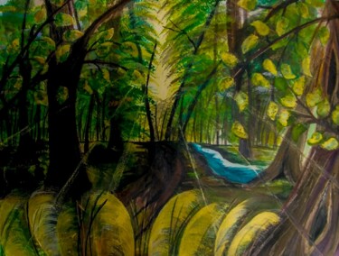 Malarstwo zatytułowany „Forest” autorstwa Artistry By Ajanta, Oryginalna praca, Akwarela