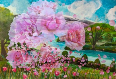 Коллажи под названием "My Landscape" - Artistry By Ajanta, Подлинное произведение искусства, Коллажи