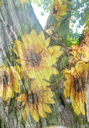 Photographie intitulée "Tree Of Sunflowers" par Artistry By Ajanta, Œuvre d'art originale, Photographie numérique