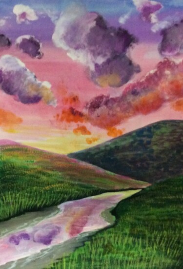 Pintura intitulada "Spring’s Hope" por Artistry By Ajanta, Obras de arte originais, Aquarela