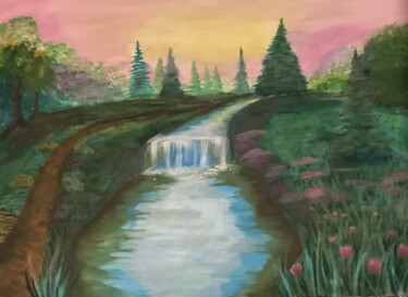 Painting titled "Nature’s Peace" by Artistry By Ajanta, Original Artwork, Watercolor