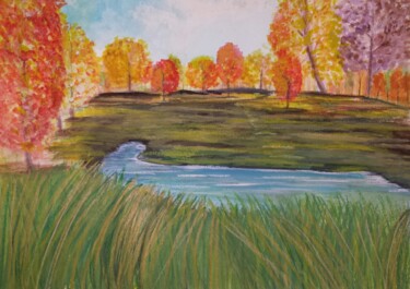 Painting titled "October's Virtual P…" by Artistry By Ajanta, Original Artwork, Watercolor