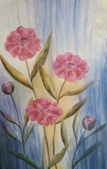 Painting titled "Roses Weather The W…" by Artistry By Ajanta, Original Artwork, Watercolor