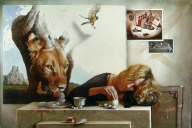 Peinture intitulée "Nostalgia. Reflecti…" par Sergey And  Vera, Œuvre d'art originale, Huile