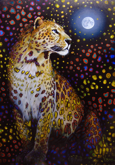 Painting titled "Full Moon Dreams" by Sergey And  Vera, Original Artwork, Oil
