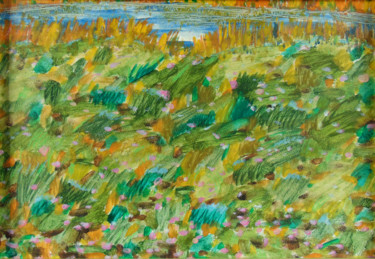 Peinture intitulée "Near the Oreli river" par Sergey And  Vera, Œuvre d'art originale, Huile
