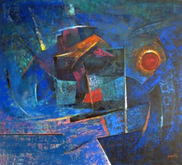 Painting titled "Eclipse" by Sampat Nayakawadi, Original Artwork