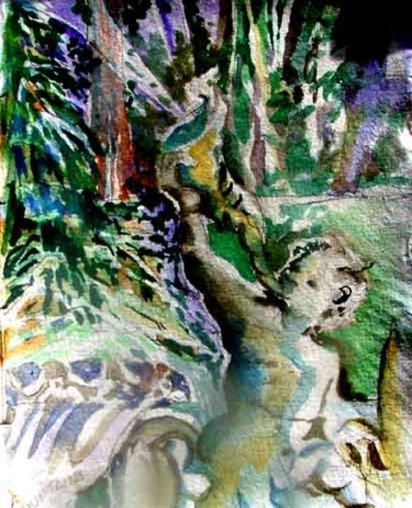 Painting titled "Howard Castle Fount…" by Newman Mindy, Original Artwork, Oil
