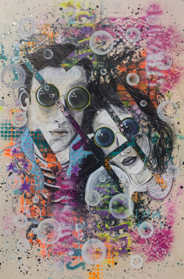 Love is a Game Peinture intitulée "Love is a Game" par Grazy B, Œuvre d'art originale, Bombe aérosol