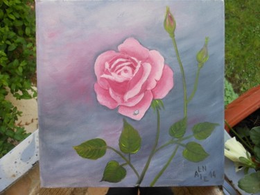 tableau faisant référence à la rose, qui ce matin avait déclose Peinture intitulée "tableau faisant réf…" par Artizaline, Œuvre d'art originale, Autre