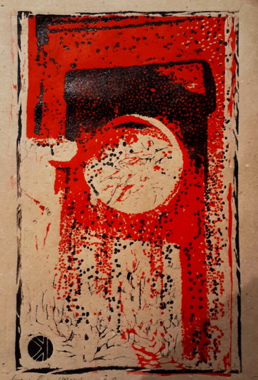 Through your fingers Gravures & estampes intitulée "Through your fingers" par Ivan Kelarev, Œuvre d'art originale, Linogravures