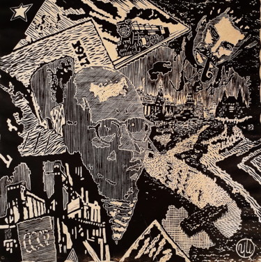 A man from the USSR Printmaking titled "A man from the USSR" by Ivan Kelarev, Original Art, Linocuts