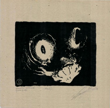 Incisioni, stampe intitolato "flyer" da Ivan Kelarev, Opera d'arte originale, Incisioni su linoleum