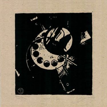 Druckgrafik mit dem Titel "dezavtomatization" von Ivan Kelarev, Original-Kunstwerk, Linoldrucke