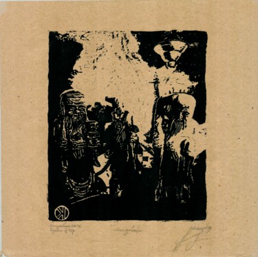 Incisioni, stampe intitolato "sorcerers of antiqu…" da Ivan Kelarev, Opera d'arte originale, Incisioni su linoleum
