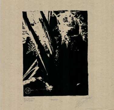 Druckgrafik mit dem Titel "tenant" von Ivan Kelarev, Original-Kunstwerk, Linoldrucke