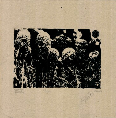 Incisioni, stampe intitolato "volador" da Ivan Kelarev, Opera d'arte originale, Incisioni su linoleum