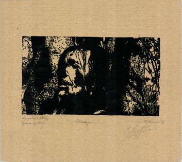 Druckgrafik mit dem Titel "stalker" von Ivan Kelarev, Original-Kunstwerk, Linoldrucke
