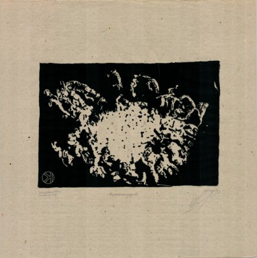 Estampas & grabados titulada "inorganic beings" por Ivan Kelarev, Obra de arte original, Linograbados