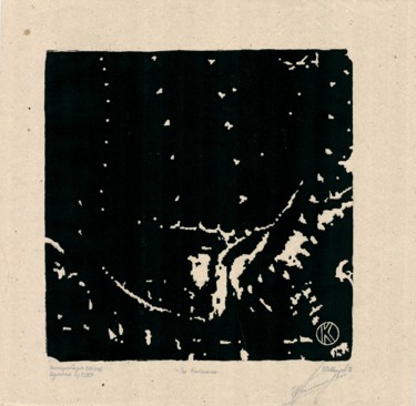 Gravures & estampes intitulée "la catalina" par Ivan Kelarev, Œuvre d'art originale, Linogravures