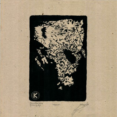 Druckgrafik mit dem Titel "Africa" von Ivan Kelarev, Original-Kunstwerk, Linoldrucke