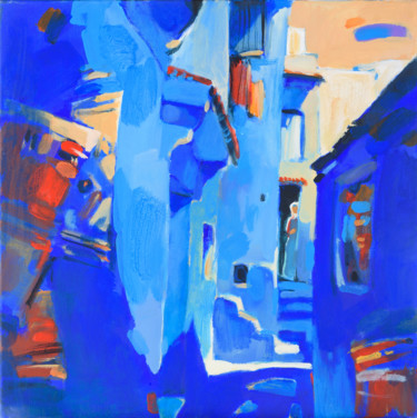 Pintura intitulada "Синий город" por Igor Khilko, Obras de arte originais, Acrílico