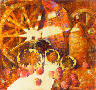 Картина под названием "Натюрморт с яблоками" - Igor Khilko, Подлинное произведение искусства, Масло