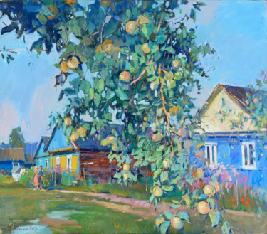 Painting titled "Сельский мотив" by Igor Khilko, Original Artwork, Oil