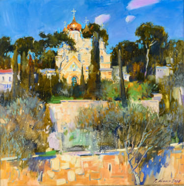 Peinture intitulée "Небесный Иерусалим" par Igor Khilko, Œuvre d'art originale, Huile