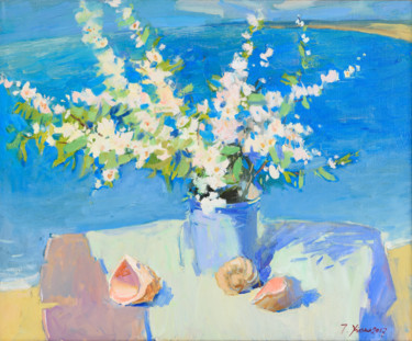 Malerei mit dem Titel "Весенние цветение" von Igor Khilko, Original-Kunstwerk, Öl