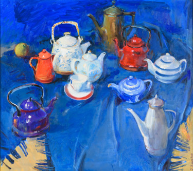 Картина под названием "Натюрморт чаепитие" - Igor Khilko, Подлинное произведение искусства, Масло