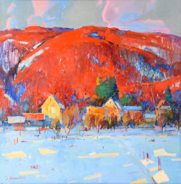 Peinture intitulée "зимний пейзаж" par Igor Khilko, Œuvre d'art originale, Huile