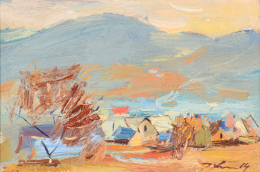 Painting titled "осенний туман" by Igor Khilko, Original Artwork, Oil
