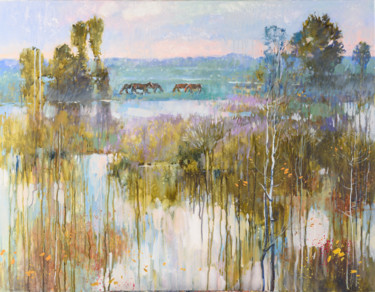 Malerei mit dem Titel "тихая вода" von Igor Khilko, Original-Kunstwerk, Öl
