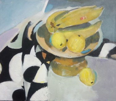 Painting titled "натюрморт с бананами" by Igor Khilko, Original Artwork, Acrylic