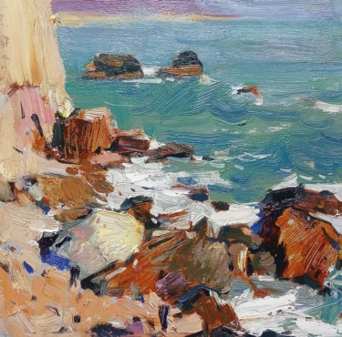Картина под названием "море и камни" - Igor Khilko, Подлинное произведение искусства, Масло