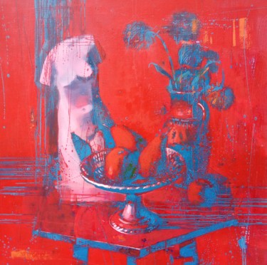 Картина под названием "Натюрморт с скульпт…" - Igor Khilko, Подлинное произведение искусства, Акрил